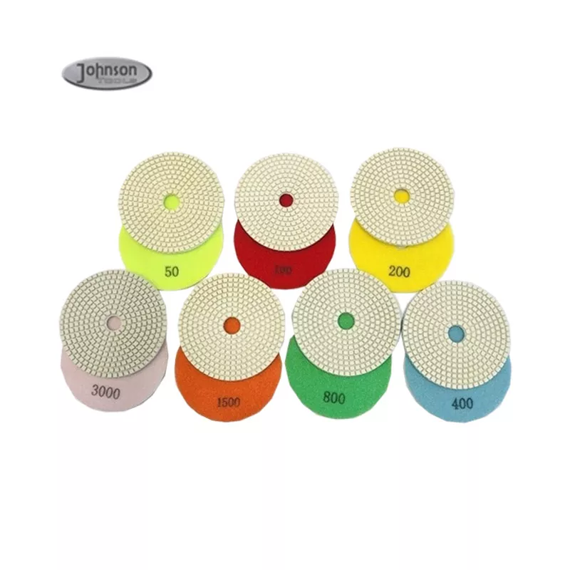 Tampone per lucidatura diamantato in marmo bagnato a 7 passaggi Premium da 5 '' per piastrelle in ceramica di porcellana Tamponi per lucidatura in resina diamantata in pietra di marmo 1