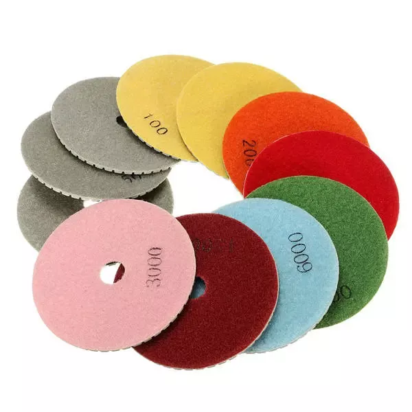 Johnson Tools – outils abrasifs pour pierre, tampons de polissage en résine diamant humide de 4 pouces pour granit, marbre, céramique 4