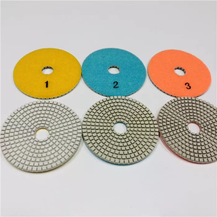 Johnson Tools 3 étapes 4 outils abrasifs diamant pierre tampons de polissage blancs pour polissage humide granit marbre 3