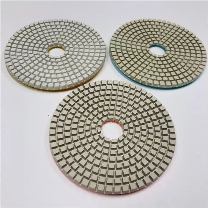Johnson Tools 3 étapes 4 outils abrasifs diamant pierre tampons de polissage blancs pour polissage humide granit marbre 4