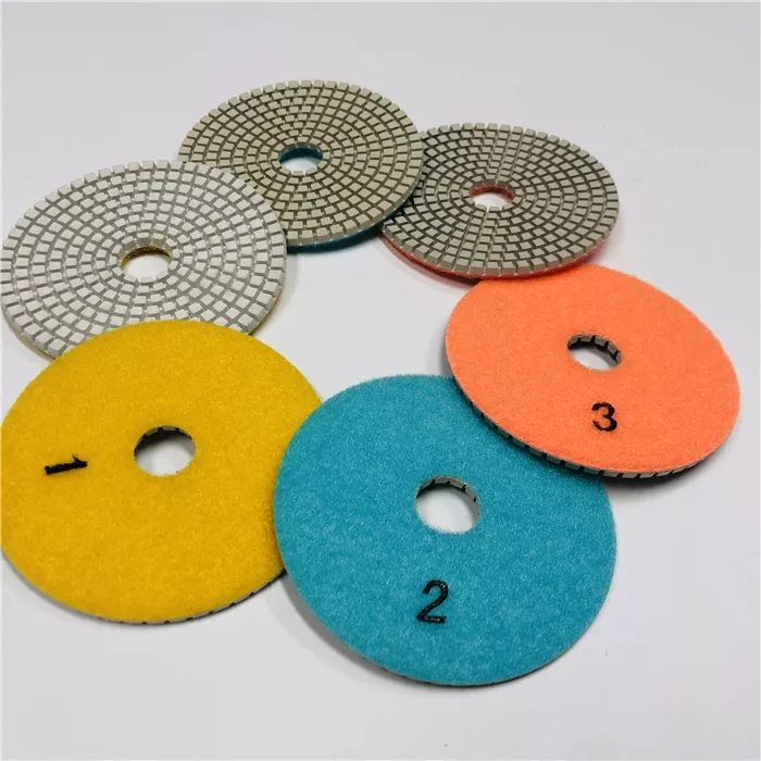 Johnson Tools 3 étapes 4 outils abrasifs diamant pierre tampons de polissage blancs pour polissage humide granit marbre 5
