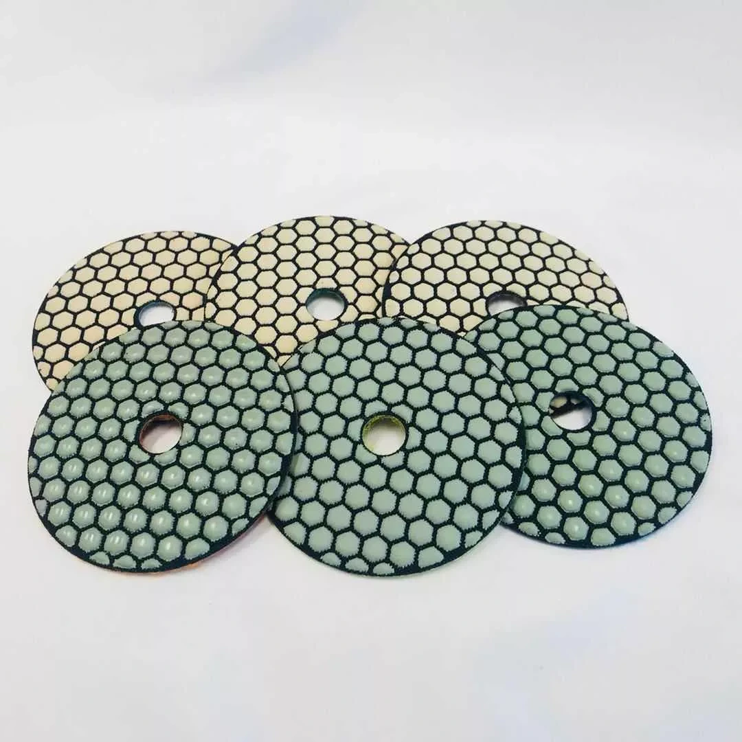 Johnson Tools 4 Inch Resin Bond Diamond Abrasive Tools Dry Polishing Pads for Stone Concrete 1