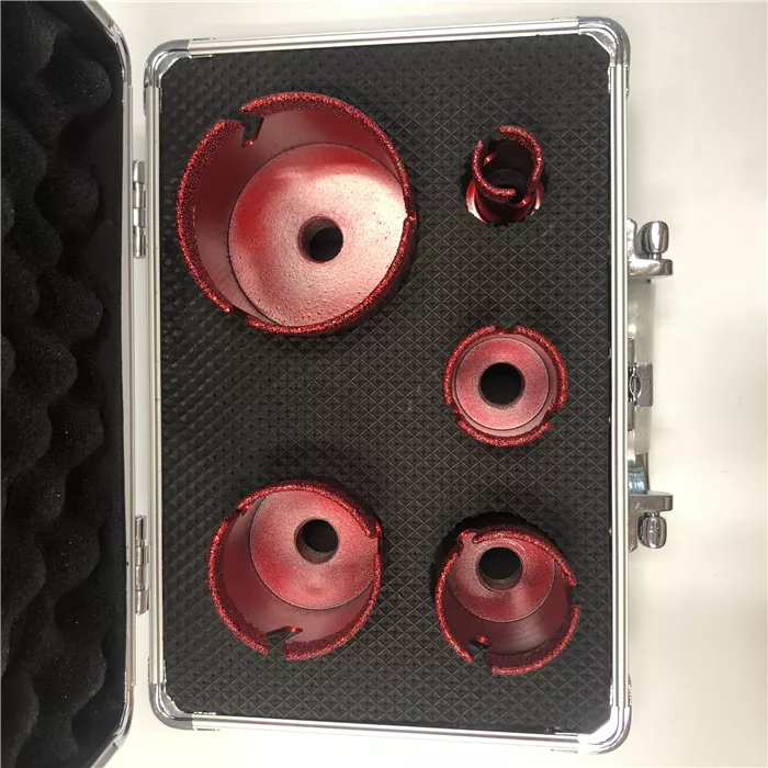 5 pièces boîte en aluminium M14 brasé sous vide diamant noyau foret ensemble outils M14 3