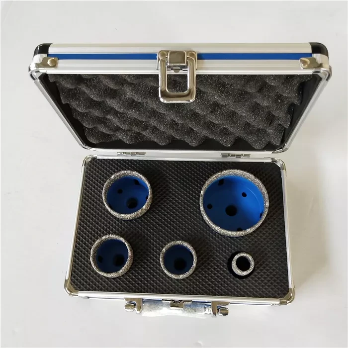 20/35/45/55/68 Mm M14 Vacuum Brazed Dry Diamond Core Drill Bits for Tiles with Aluminum Box Set 1