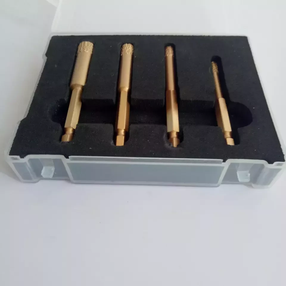 Adaptador hexagonal de 6/8 /10/12mm, conjunto de brocas de diamante soldadas a vácuo, núcleo de diamante, kit de broca para azulejo de cerâmica 3
