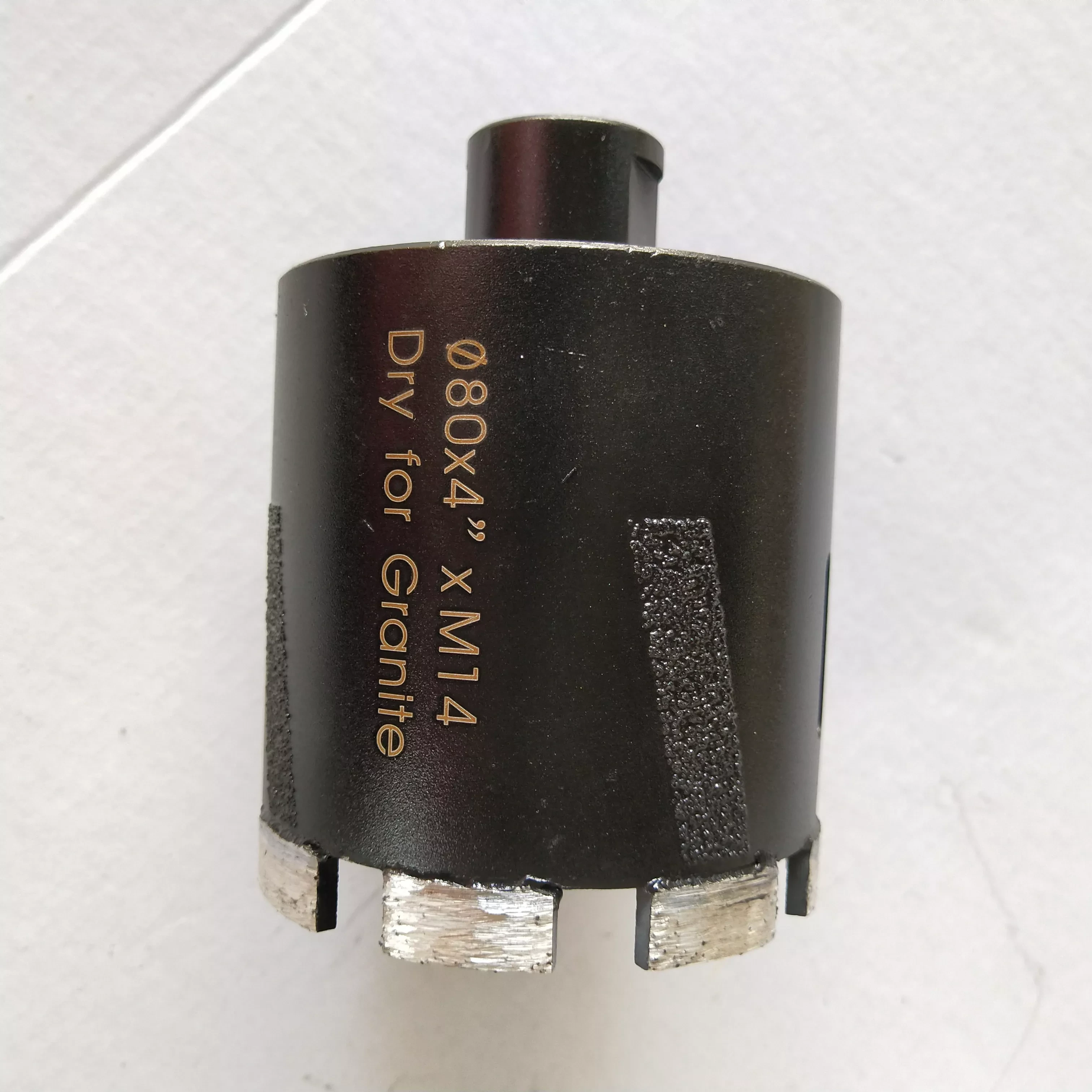 Johnson Tools 80 mm lasergeschweißter Diamant-Trockenbohrer 5/8-11 Kernbohrer für Granit, Quarz und Marmor 6
