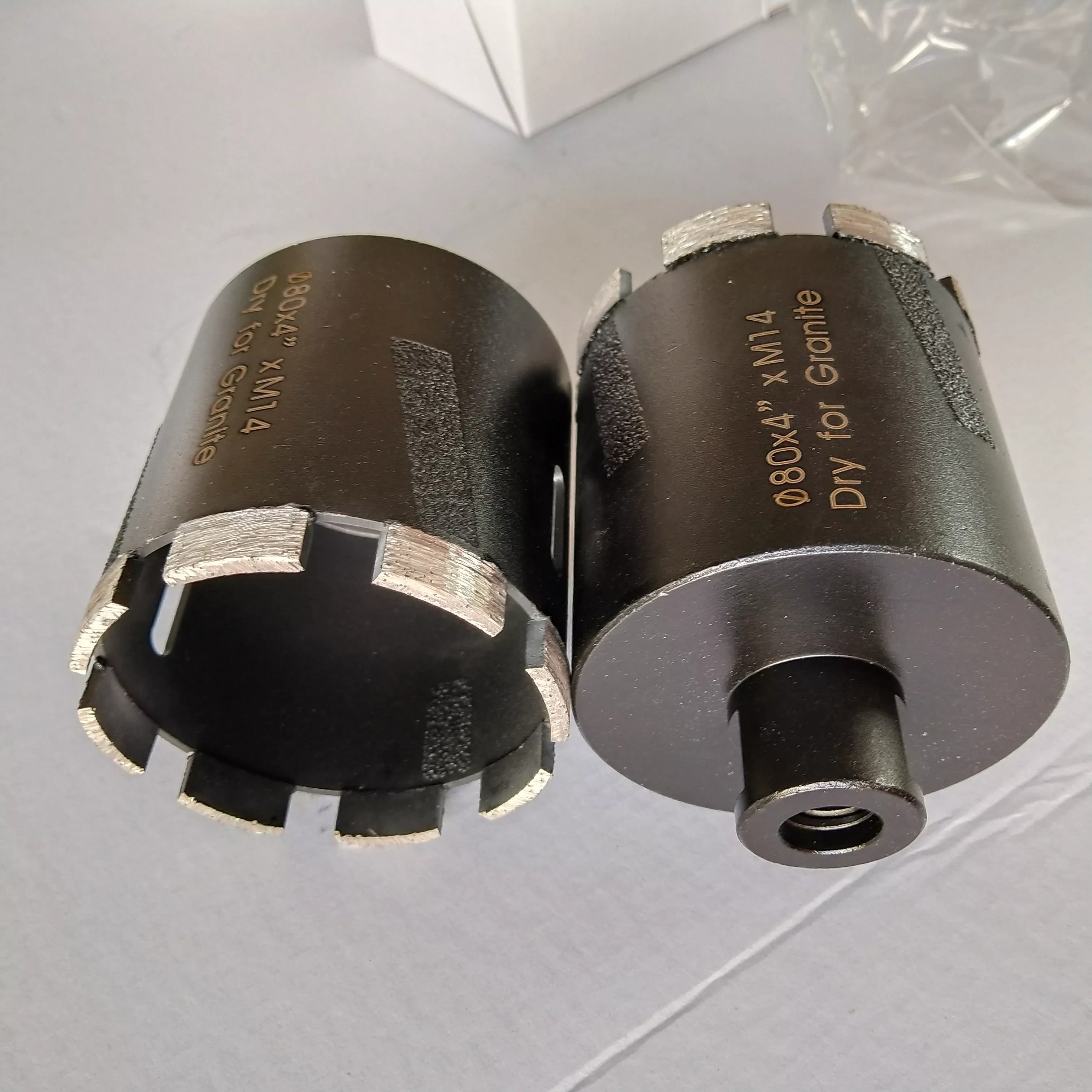 Johnson Tools 80 mm lasergeschweißter Diamant-Trockenbohrer 5/8-11 Kernbohrer für Granit, Quarz und Marmor 7