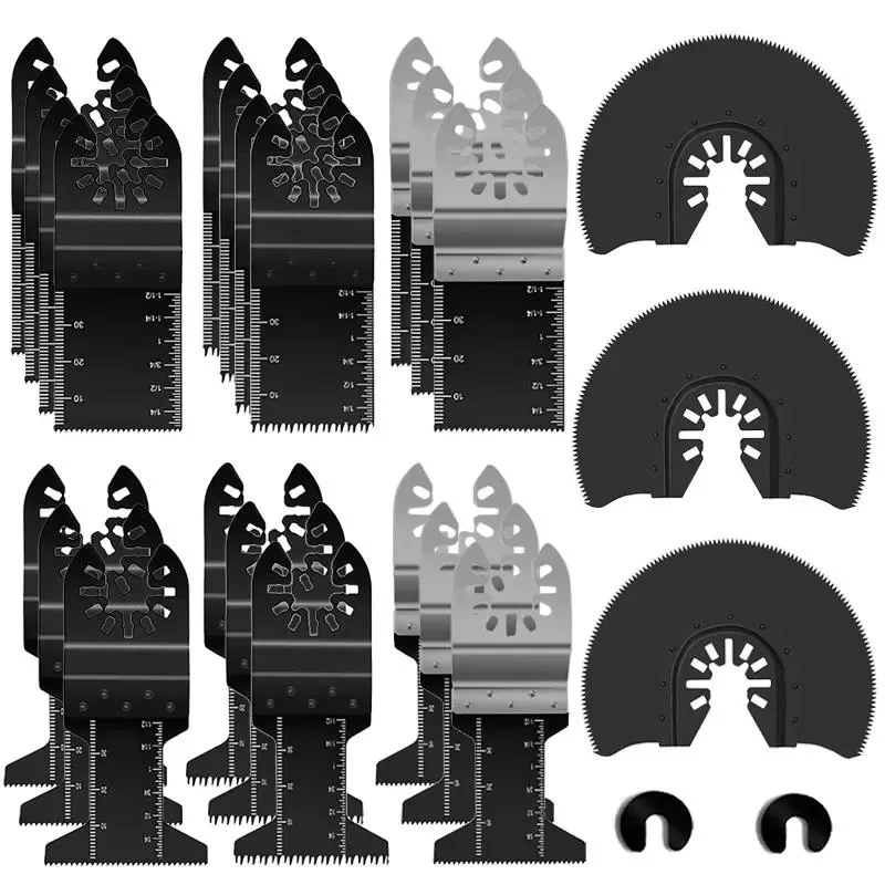 Johnson Tools 23PCS Universal Madera Metal Plástico Oscilante Multi herramienta Hojas de sierra Kit de hojas de sierra de liberación rápida 1