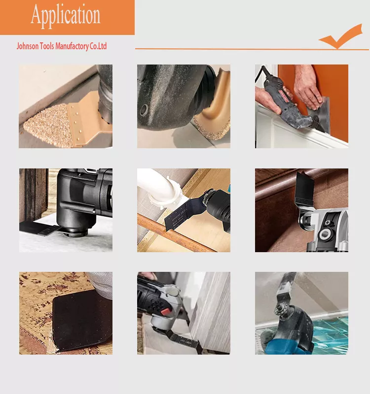 Johnson Tools Oszillierendes Multitool mit Hartmetall-Körnung, Finger-Raspelklinge, Fugenentfernungs-Multitool-Klinge 7