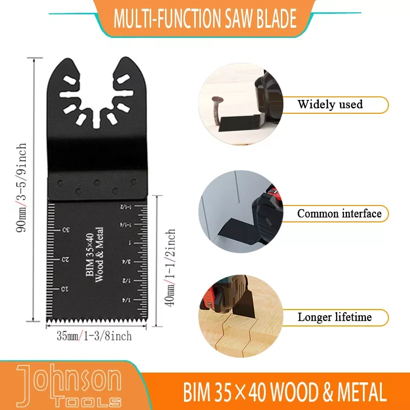 Ahşap, Plastik ve Metal Kesimi için Sıcak Satış 35x40mm BIM Salınımlı Çok Takımlı Testere Bıçakları 1