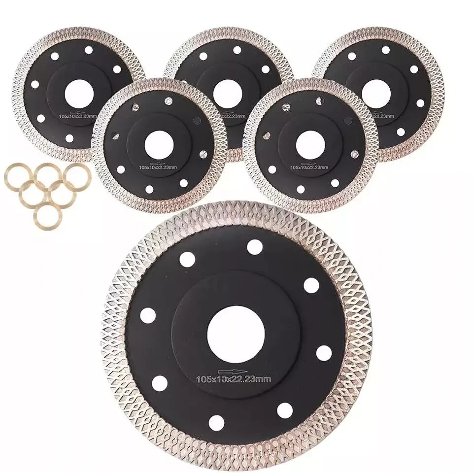 4 segmentos turbo de malha em forma de X lâminas de serra sinterizadas de diamante para cortar cerâmica de azulejo 1