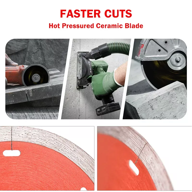 Johnson Tools Lames de scie diamantées à usage humide de 4 po pour carreaux de céramique, porcelaine, granit et pierre 5