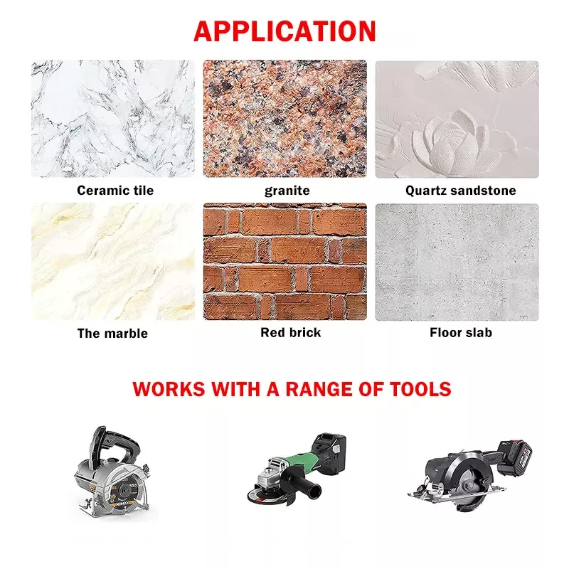 Johnson Tools Lames de scie diamantées à usage humide de 4 po pour carreaux de céramique, porcelaine, granit et pierre 7