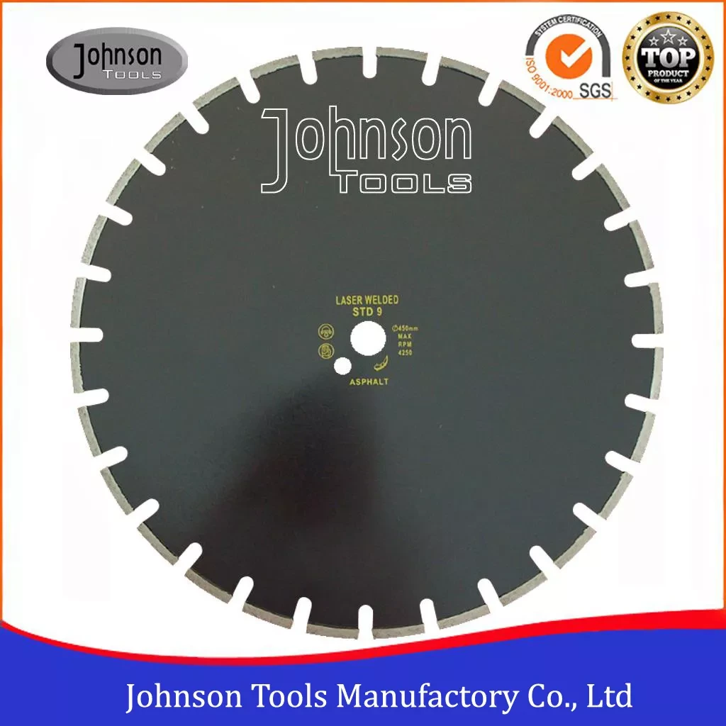 Johnson Tools 450 mm lasergeschweißte Diamant-Trennscheibe, segmentiert, Turbo zum Schneiden von Beton und Asphaltstraßen 2