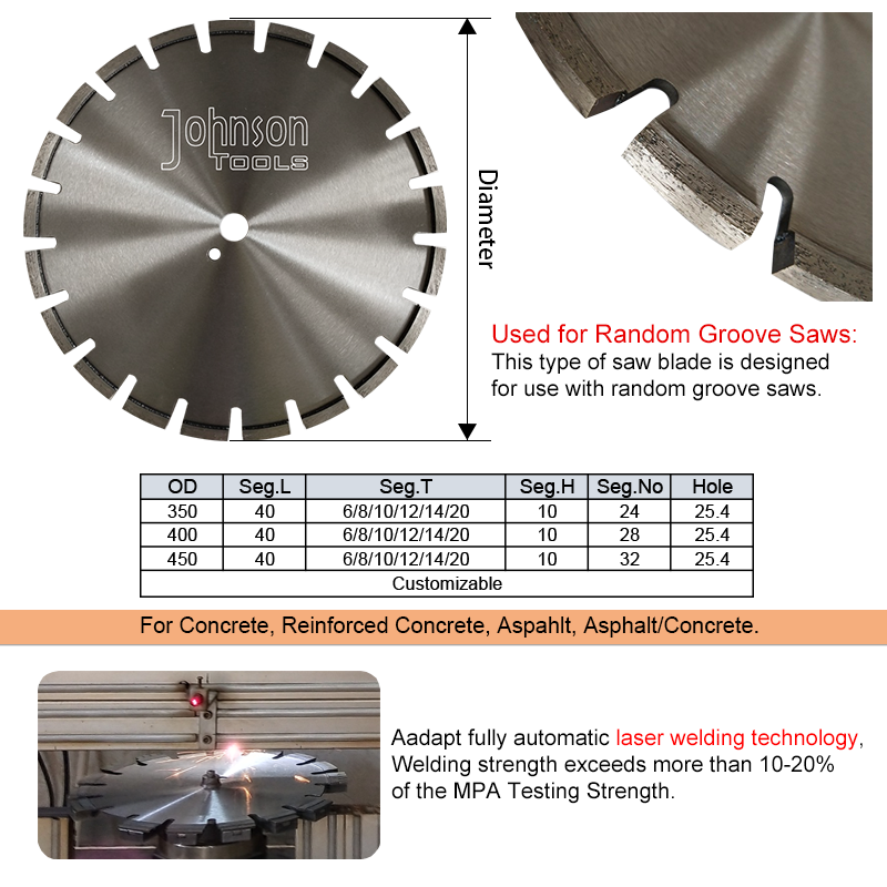 Johnson Tools 350-450mm Loop Diamond Saw Blades for Road Cutting Blade 4