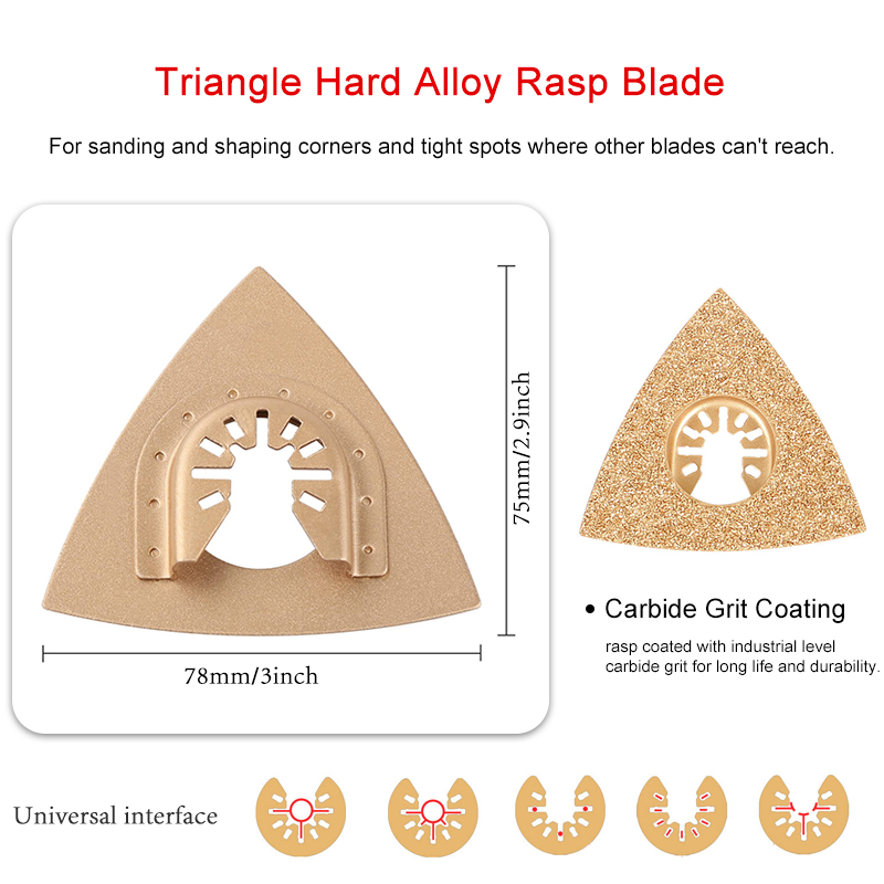 Johnson Tools 78mm Triangle Carbide Grit Cutting Plunge Multi Tool Grout Remover Blade Oscillating Saw Blade 2