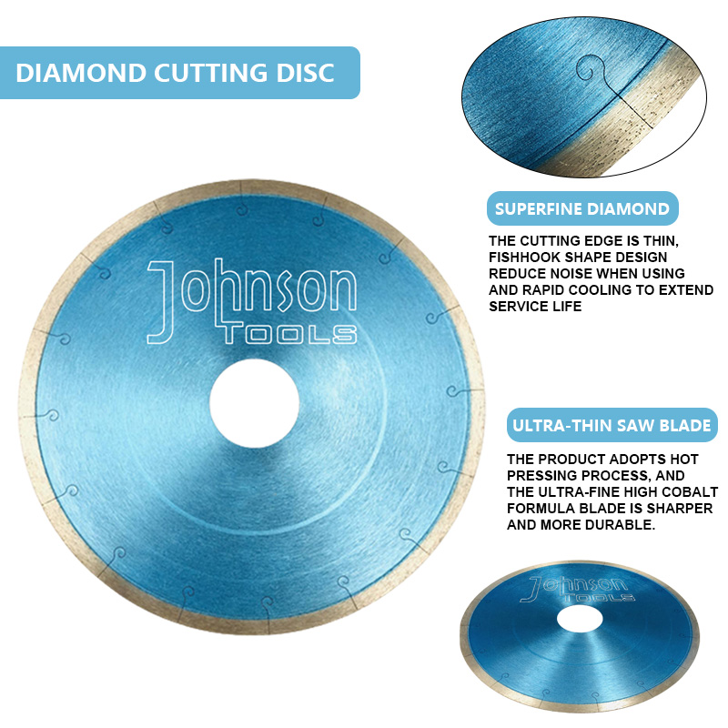 Johnson Tools 105-350 mm Continuous Rim J Slot Diamond Saw Blades For Cutting Tile, Ceramic , Porcelain 4