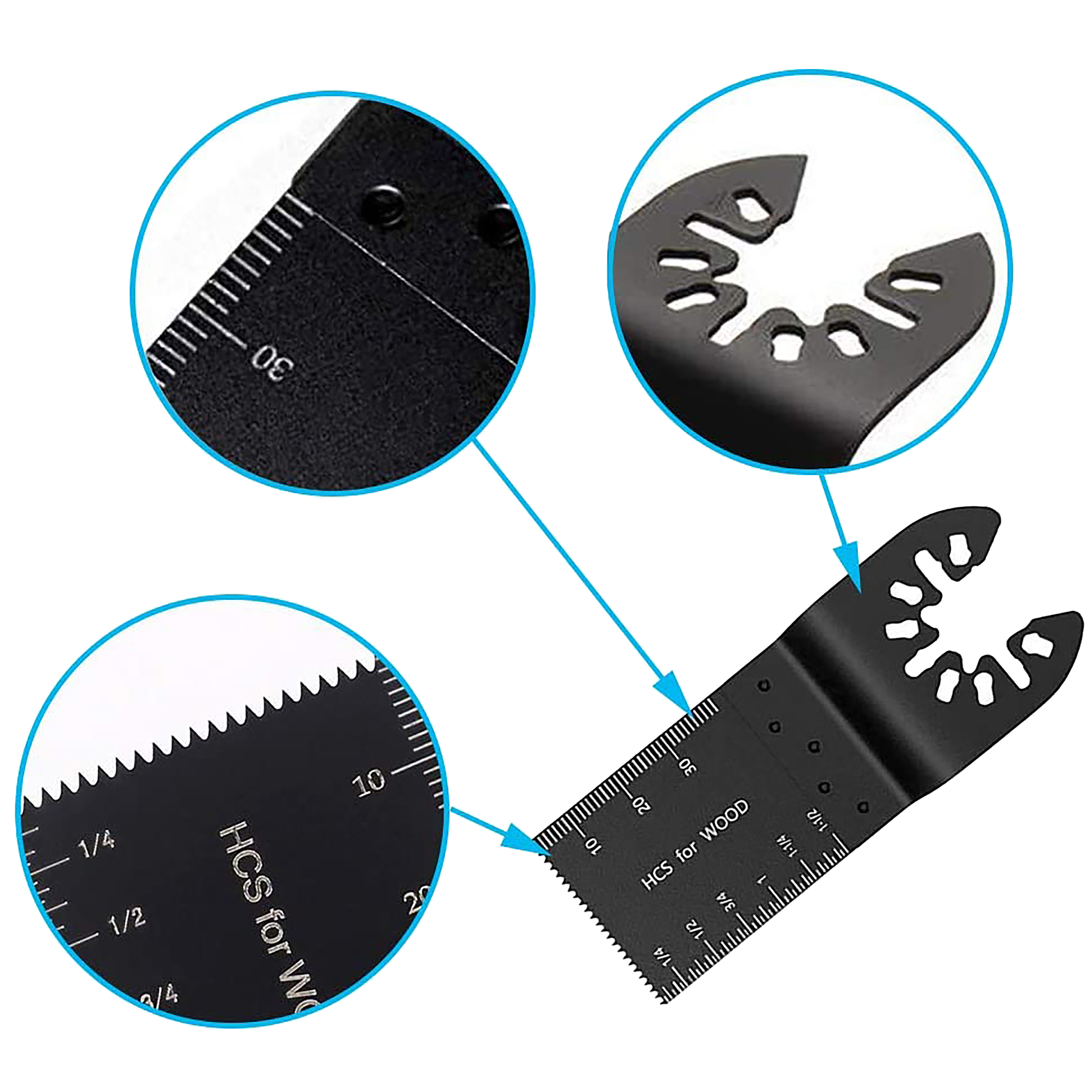 Johnson Tools - Kit de cuchillas multiherramienta oscilantes, 20 piezas, para corte de madera y plástico 3