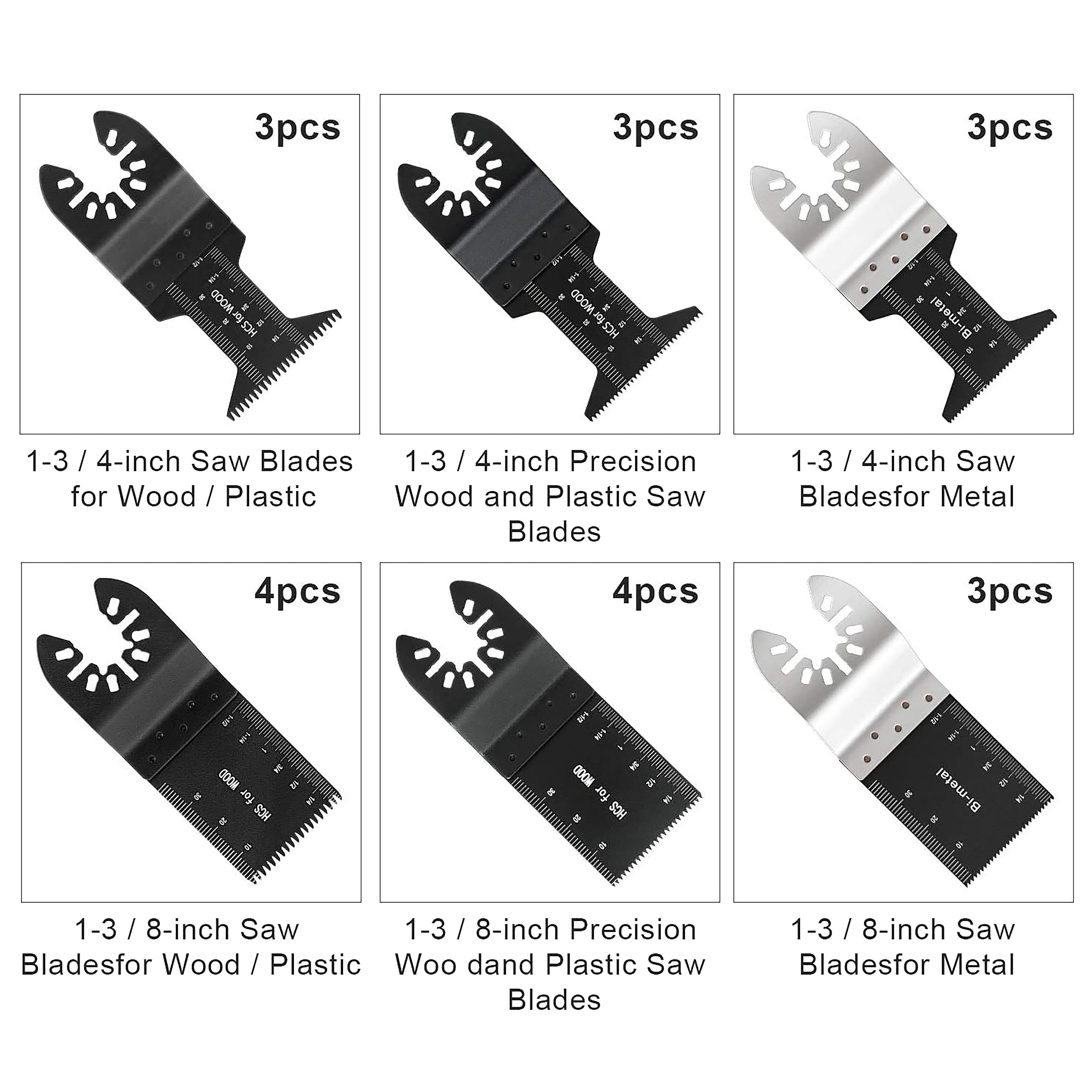 Johnson Tools - Kit de cuchillas multiherramienta oscilantes, 20 piezas, para corte de madera y plástico 5
