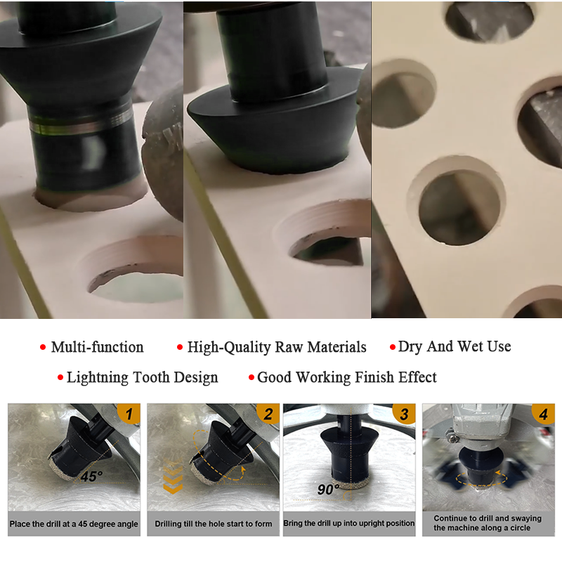 Johnson Tools Diamond Hole Saw: Serong dan Chamfering yang Mudah untuk Jubin, Porselin, Marmar, Seramik, Granit – Saiz 5/8-11 5