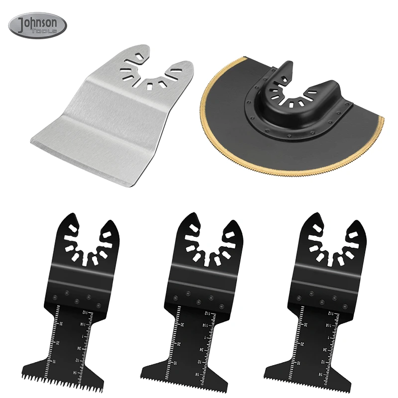Johnson Tools 5pcs Oscillating Multi-Tool Quick Release Saw Blade Kit For Wood Plastic Cutting 1