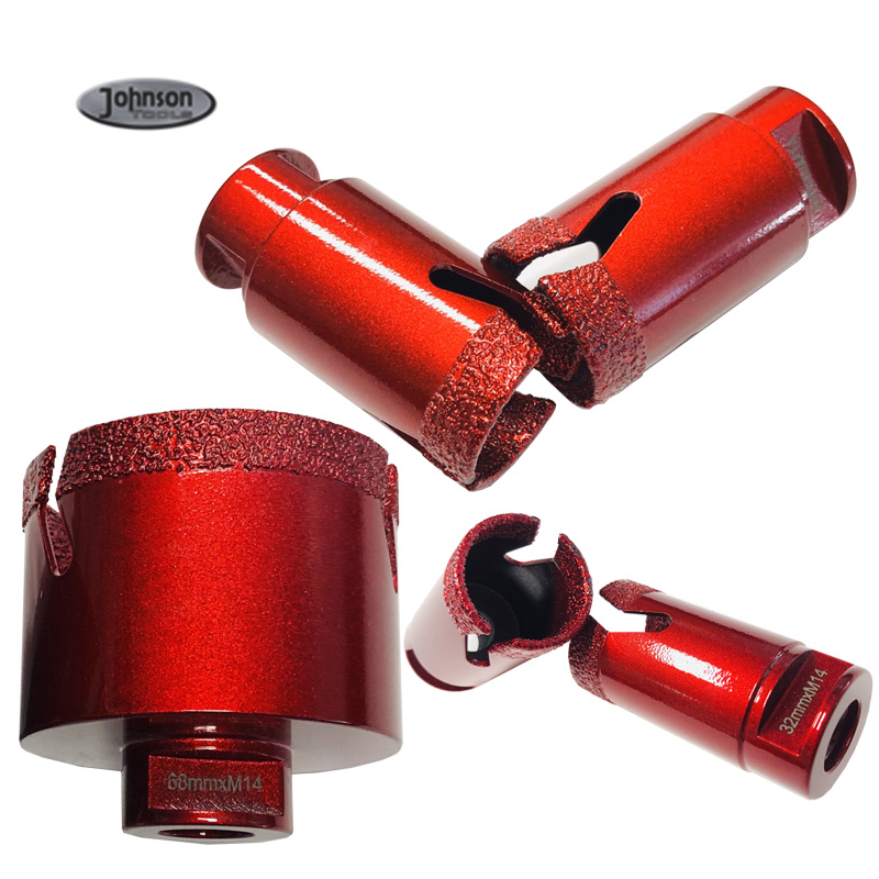 Johnson Tools 20-80mm Bit Teras Vakum Brazed Diamond Dry Use Core Drill Bits untuk Batu jubin Seramik 1