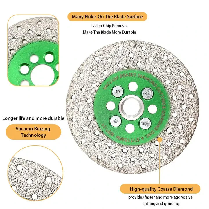Johnson Tools Double Side Cutting&Grinding Vacuum Brazed Diamond Saw Blade for Marble Ceramic 4