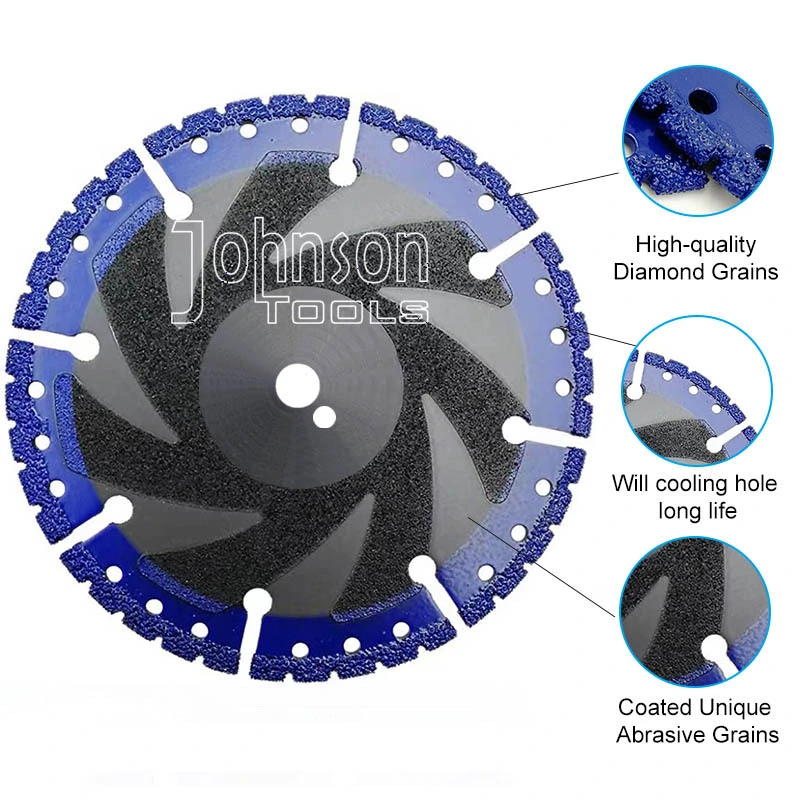 Johnson Tools Lama per sega brasata sotto vuoto diamantata per taglio metalli da 4-16 pollici per tondo per cemento armato, lamiera, ferro angolare, acciaio inossidabile 5