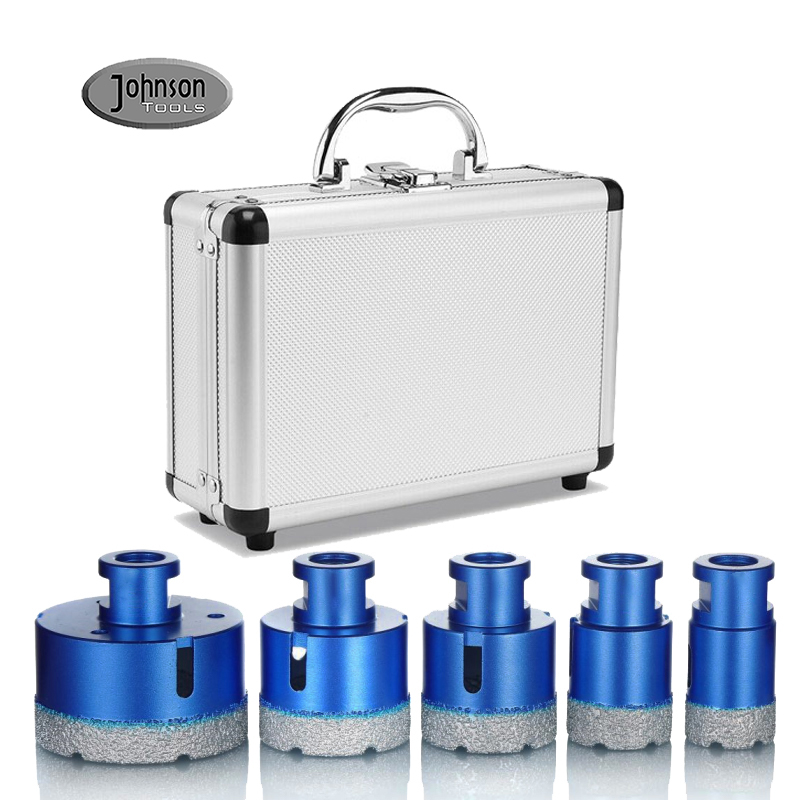Johnson Tools 20mm, 35mm, 40mm, 50mm, 68mm M14 Vacuum Brazed Dry Diamond Core Drill Bits Set for Tiles 1