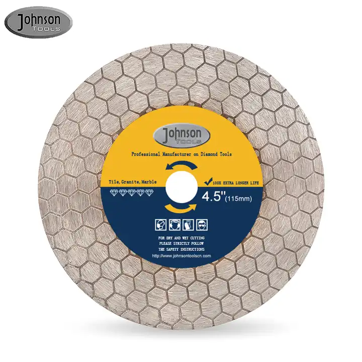 Johnson Tools Super Wide 115/125mm Mesh Turbo Ferramentas de corte a seco de cerâmica de 45 graus Lâminas de serra de diamante 1
