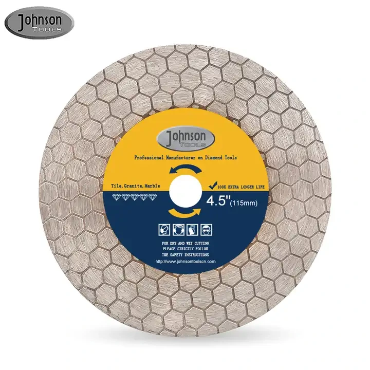 Lame per sega diamantate Johnson Tools Super Wide 115/125mm Mesh Turbo 45 gradi per utensili da taglio a secco in ceramica 1