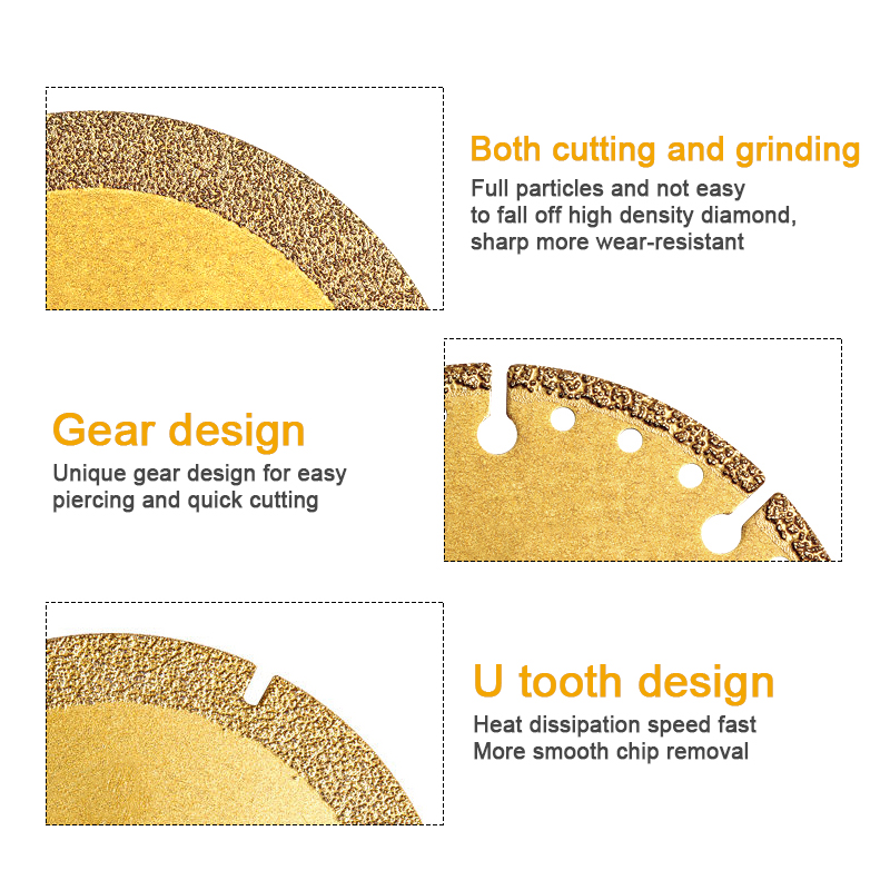 Lâmina de serra de diamante soldada a vácuo Johnson Tools - Corte sem esforço para aço, ferro, aço inoxidável, vergalhão, e metal com rebarbadora 4