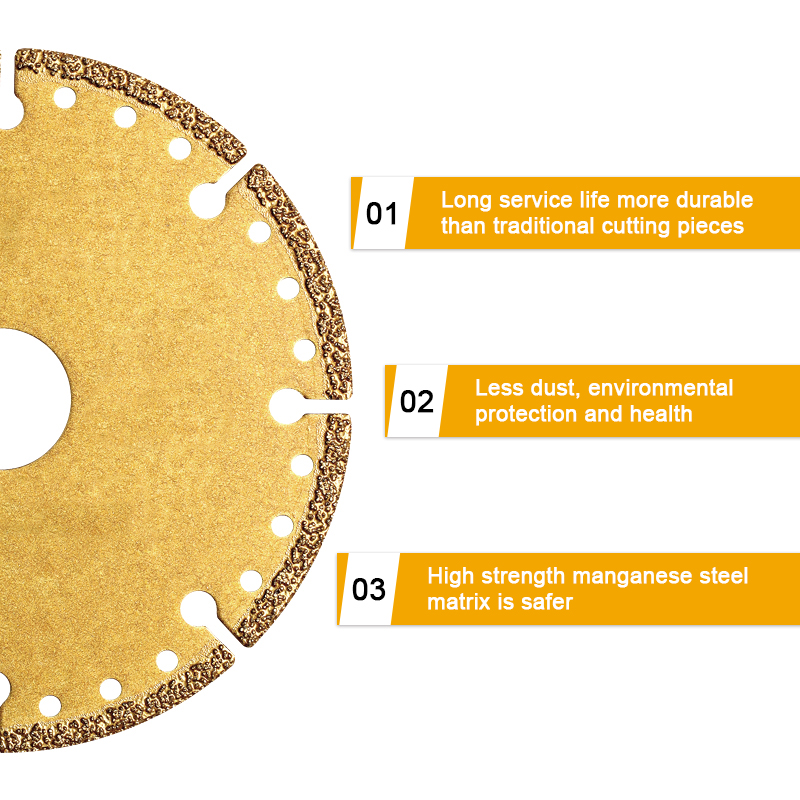 Lâmina de serra de diamante soldada a vácuo Johnson Tools - Corte sem esforço para aço, ferro, aço inoxidável, vergalhão, e metal com rebarbadora 6