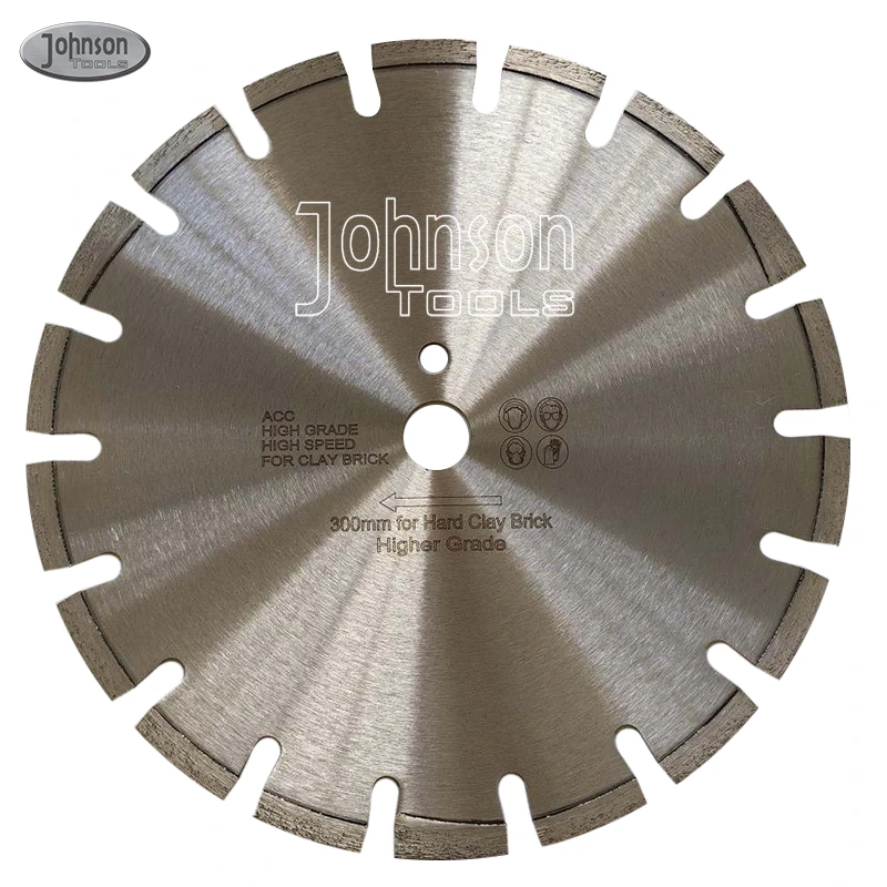 Lama per sega circolare diamantata Johnson Tools da 300 mm - 400 mm per il taglio di muri di mattoni in argilla tenera e dura 1