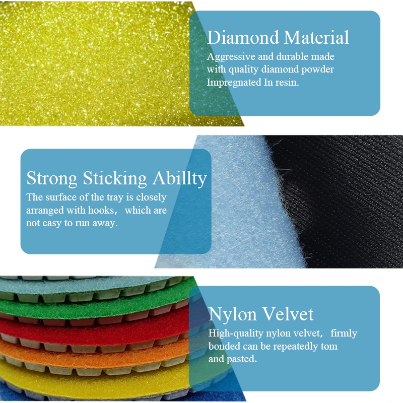 Johnson Tools 80-180mm Resin Bond Pad Penggilap Berlian Basah Atau Kering Untuk Batu Konkrit Kuarza Batu Granit Marmar 8
