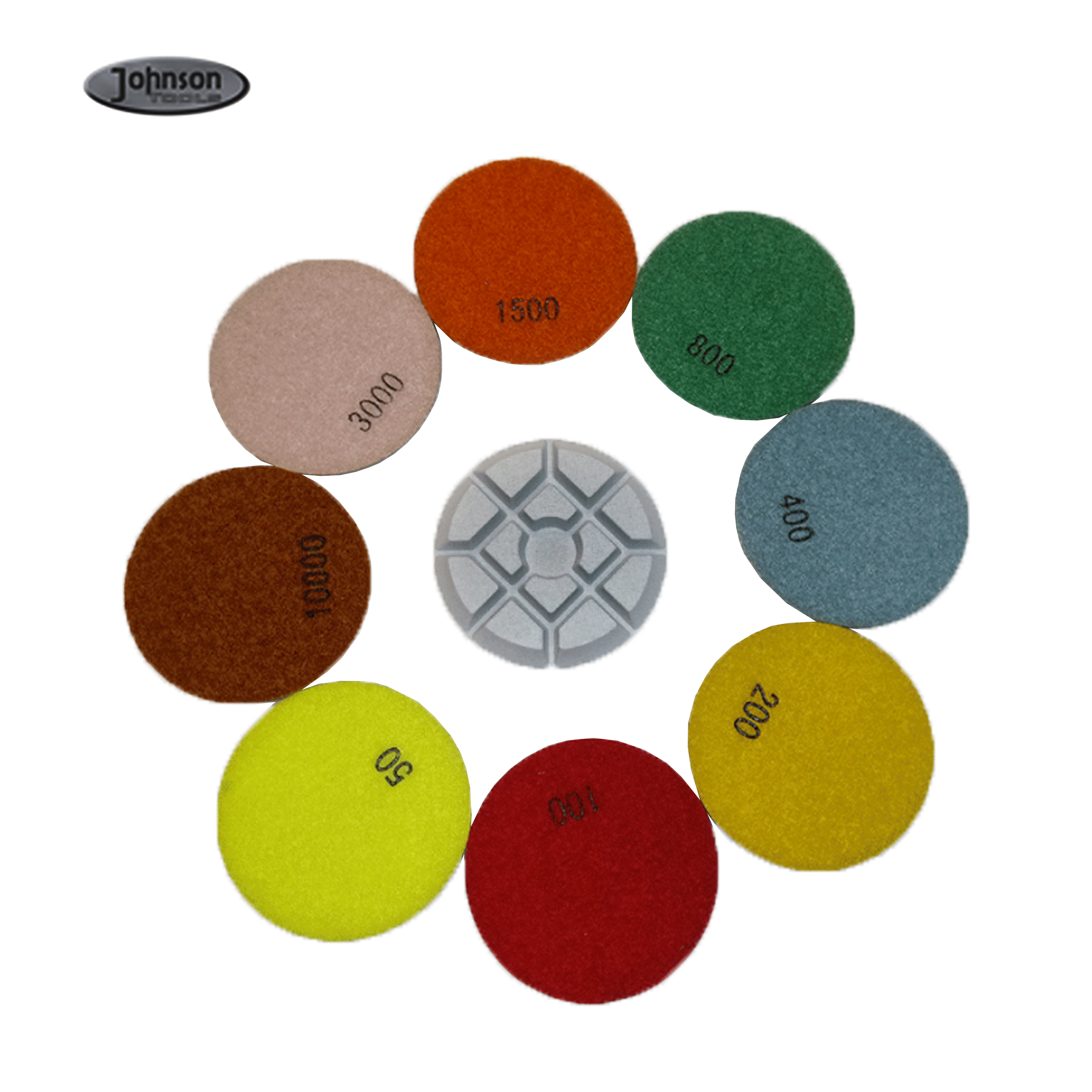Johnson Tools Abrasive Tools 3 Diamond Concrete Polishing Pads Wet or Dry Diamond Disc for Polish Concrete Floor 2