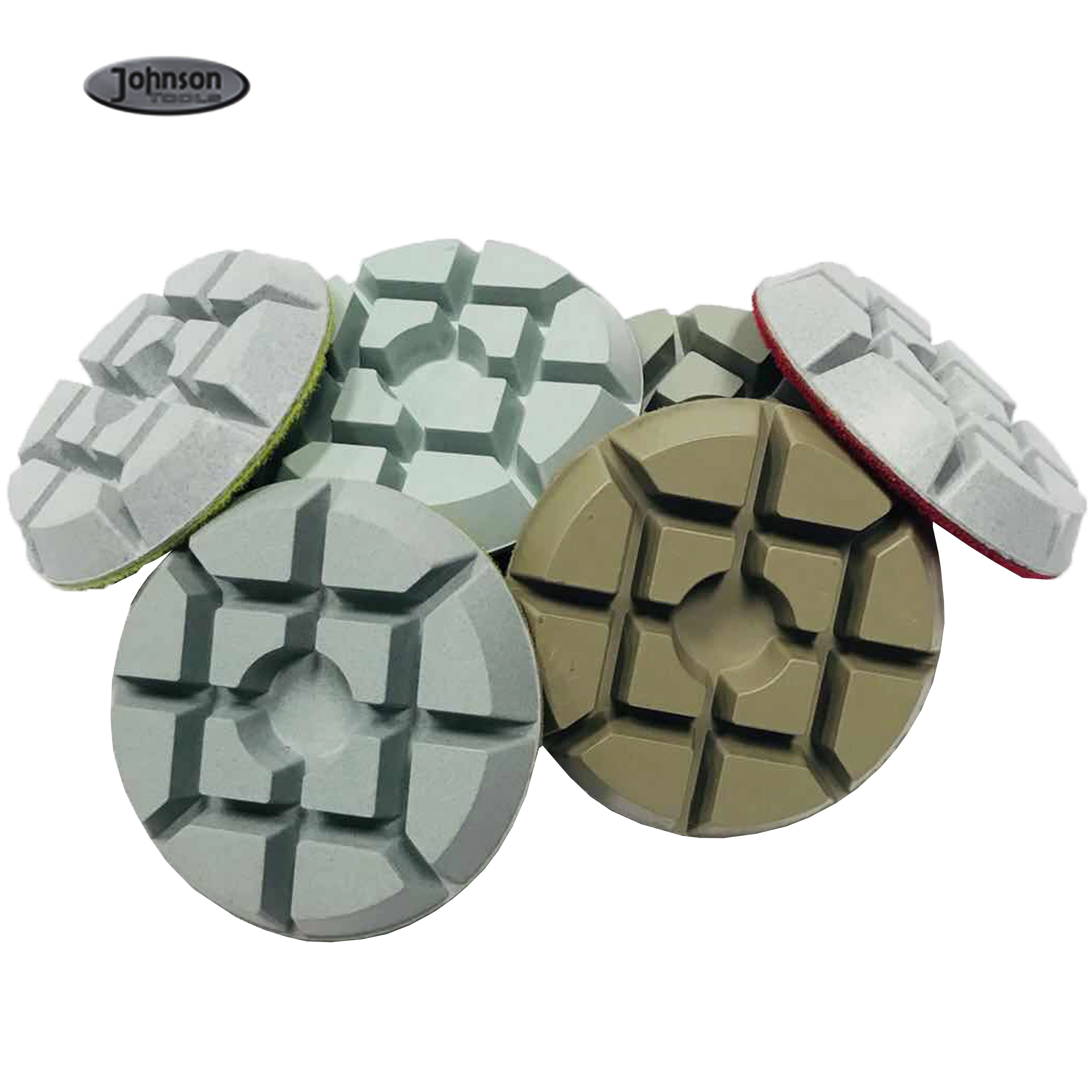 Johnson Tools Ferramentas abrasivas 3 Almofadas de polimento de concreto com diamante Disco de diamante úmido ou seco para piso de concreto polido 1