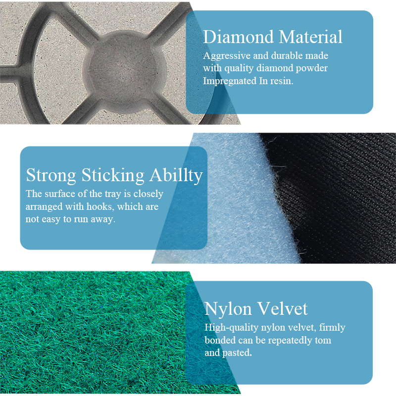 Johnson Tools Abrasive Tools 3 Diamond Concrete Polishing Pads Wet or Dry Diamond Disc for Polish Concrete Floor 4