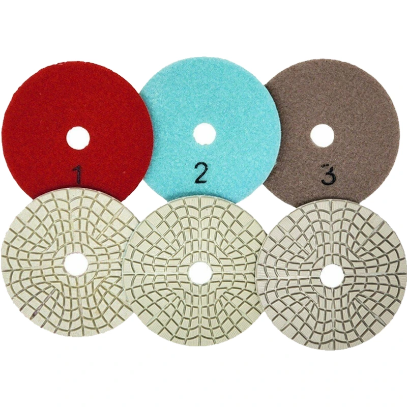 Johnson Tools Diamond Polishing Pads 4 Inch Wet 3 Step Set Polishing Stone Abrasive For Marble Granite 1