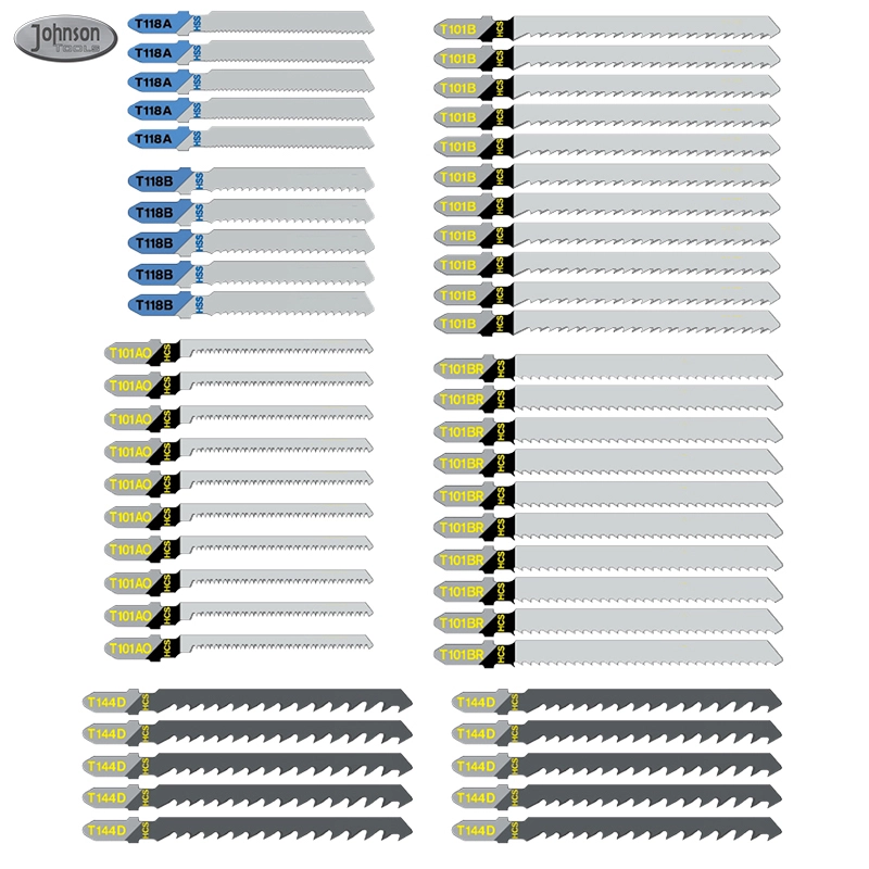 Johnson Tools 50 Piece High Quality T-shank Fast Multi-function Saw Blade Jigsaw Blades for Wood Cutting 1