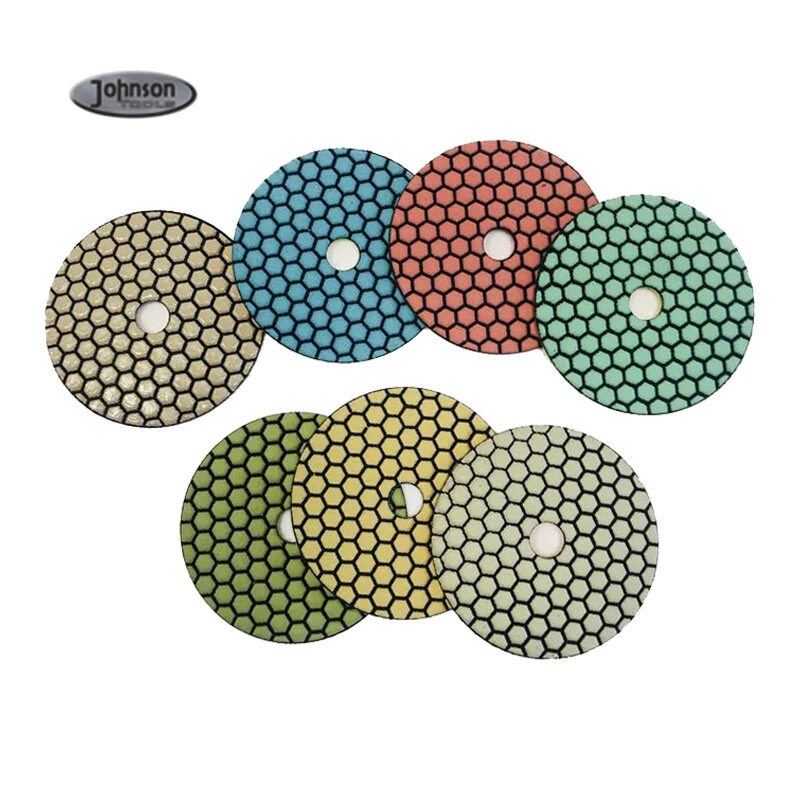 Johnson Tools Vendita diretta in fabbrica Tamponi per lucidatura a secco con diamante a nido d'ape da 5 pollici per marmo granito 1