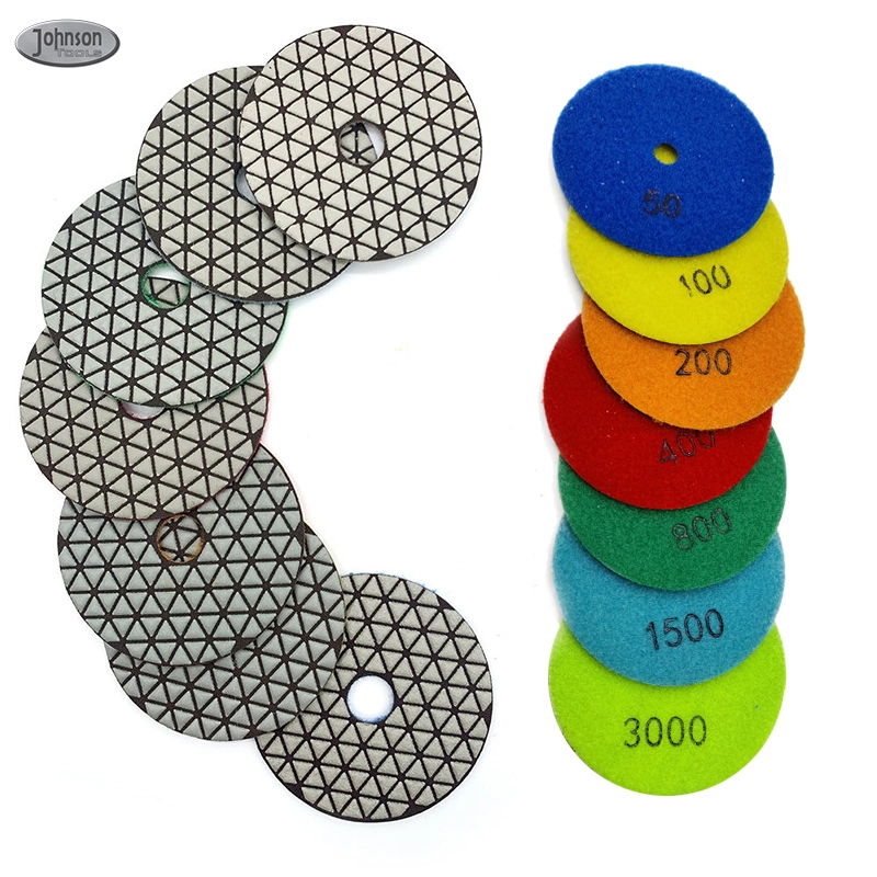 Johnson Tools Trocken-Diamant-Polierhandpads mit Kunstharzbindung für Granit, Marmor, Stein, Schleifscheibe, Polier-Polierpads 1