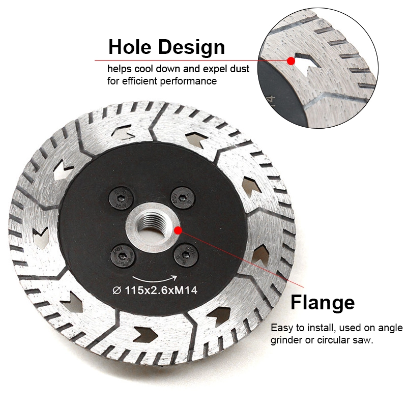 Johnson Tools 75mm-230mm Granit, Mermer, Beton İçin Sıcak Preslenmiş Testere Bıçağı Kesme ve Taşlama 5
