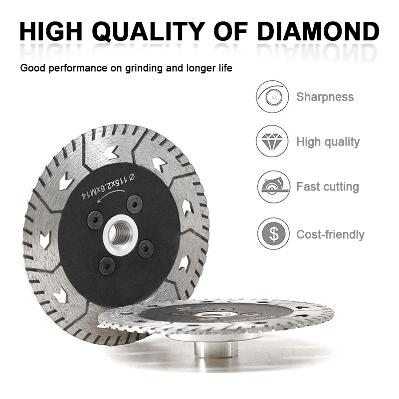 Johnson Tools 75mm-230mm Granit, Mermer, Beton İçin Sıcak Preslenmiş Testere Bıçağı Kesme ve Taşlama 4