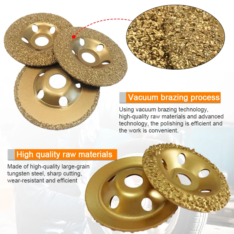 Johnson Tools Premium Tungsten Karbür Aşındırıcı Aletler Lastik Kauçuk Ahşap için Karbür Lastik Taşlama Diski 4