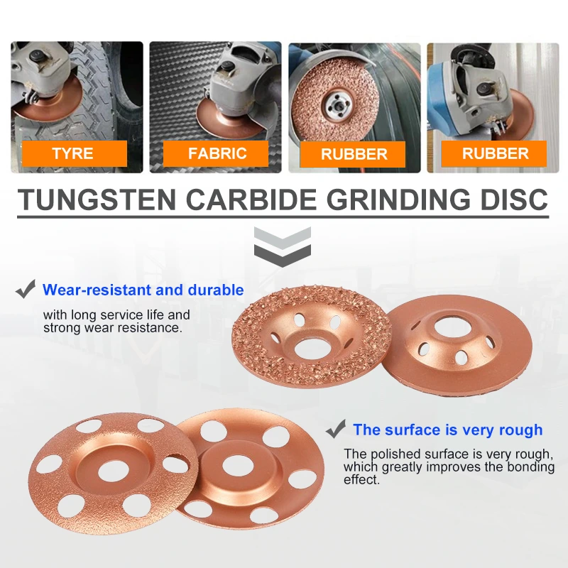 Johnson Tools Premium Tungsten Karbür Aşındırıcı Aletler Lastik Kauçuk Ahşap için Karbür Lastik Taşlama Diski 5