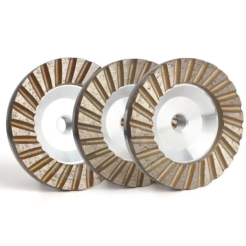 Johnson Tools 100-125mm Aluminium Cup Turbo Row Segment Diamond Grinding Wheel Disc for Stone Concrete 1
