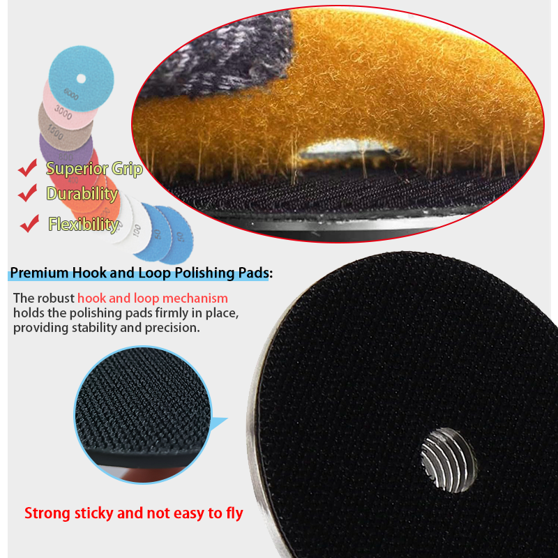 Supporto posteriore in alluminio Johnson Tools per tampone di lucidatura diamantato con filettatura M14 6