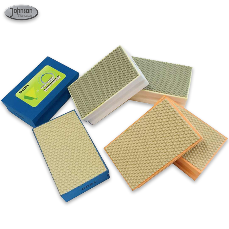 Johnson Tools Diamant-Handpolierpad mit Kunstharzbindung, Schwammschaum-Unterseite, Diamant-Handschleifpad, Schleifset für Heimwerker, Stein, Fliesen, Glas, Beton 1