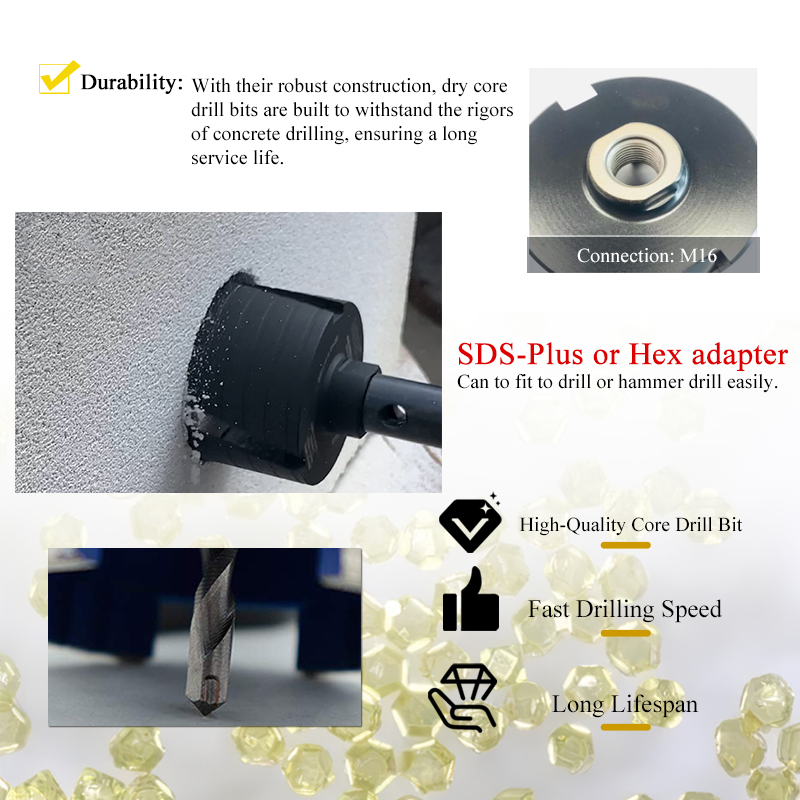 Bit Teras Berlian Dikimpal Laser Johnson Tools untuk Batu Marmar Dinding Blok Granit Konkrit 68mm Bit Teras Gergaji Lubang Bata 5